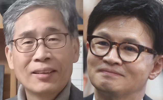 신평 변호사, 한동훈 대표. 매일신문 DB.