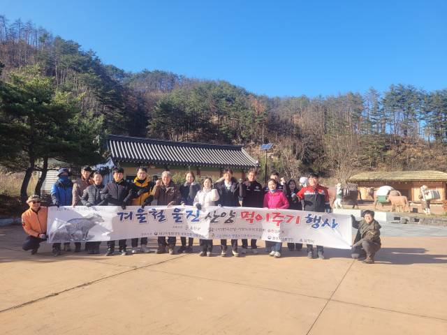 산양 먹이주기