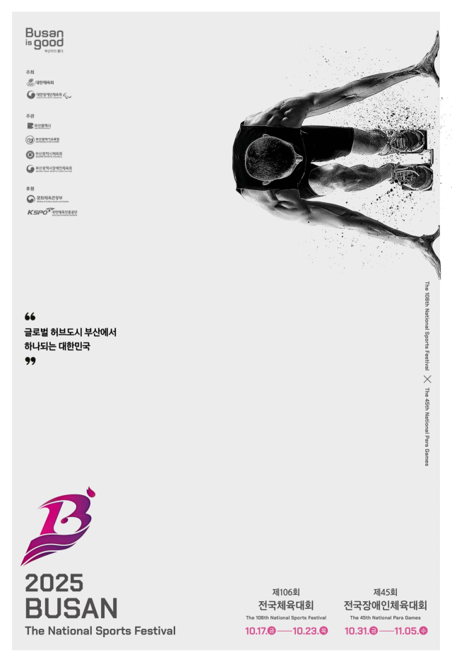제106회 전국체육대회, 제45회 전국장애인체육대회 포스터. [사진=부산시]