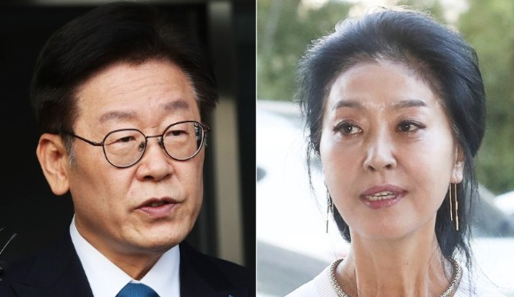 사진은 이재명 더불어민주당 대표(왼쪽)와 배우 김부선. 연합뉴스
