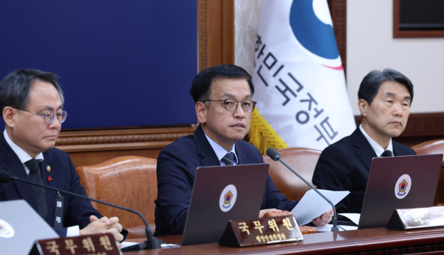 최상목 대통령 권한대행 부총리 겸 기획재정부 장관이 31일 정부서울청사에서 열린 국무회의에서 발언하고 있다. 연합뉴스