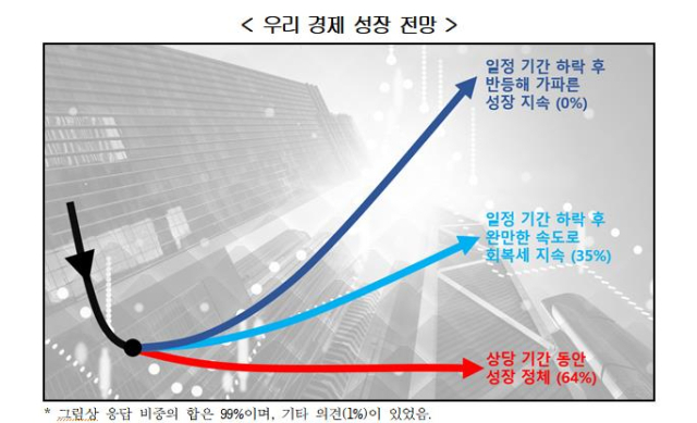 한국경영자총협회가 국내 경제학과 교수 100명을 대상으로 실시한 경제 전망 결과. 한국경영자총협회 제공