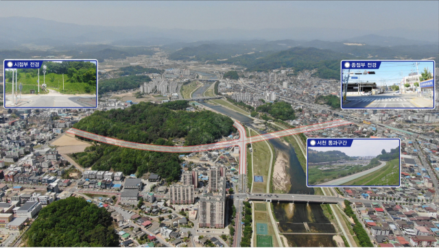 영주시 가흥신도시와 세무서사거리를 잇는 도시계획도로 추진계획도. 영주시 제공