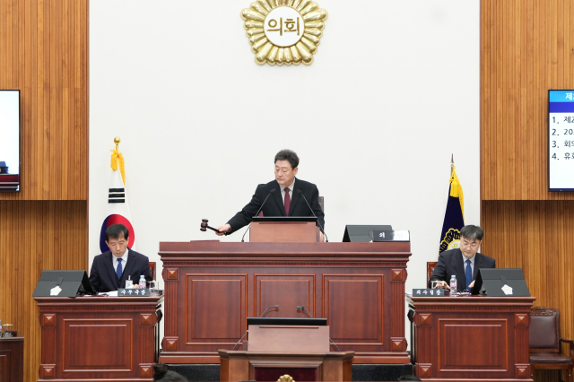 경주시의회가 13일부터 21일까지 제288회 임시회를 연다.사진은 1차 본회의 장면. 경주시의회 제공