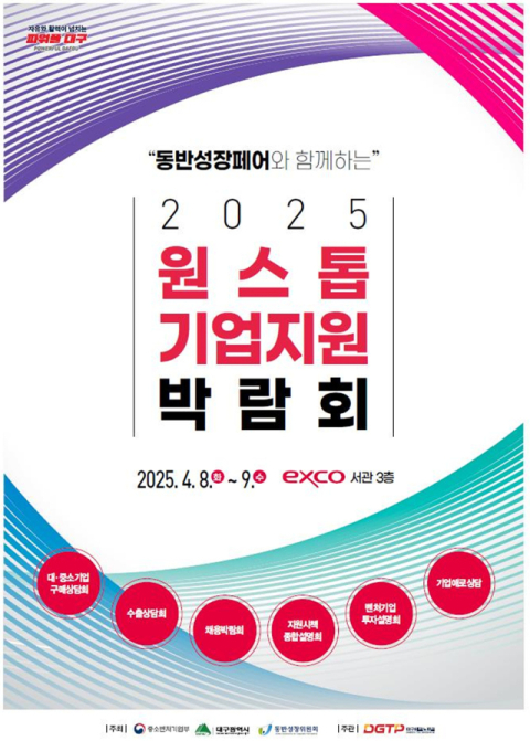 대구시, '원스톱기업지원박람회' 참여 기업 모집…기업지원 프로그램별 신청