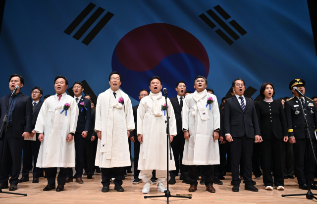 경북도는 도청 동락관에서 제106주년 3.1절 기념식을 거행했다. 경북도 제공.