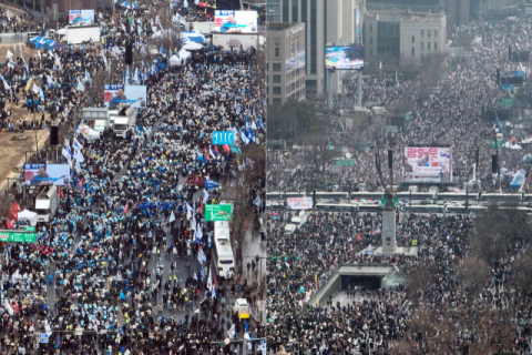 두 쪽난 3·1절 서울 도심…'반탄' 집회 규모는 갈수록 커져