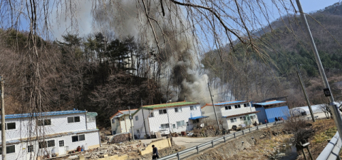 경북 청송 안덕에서 산불 발생…1시간 5분만에 진화
