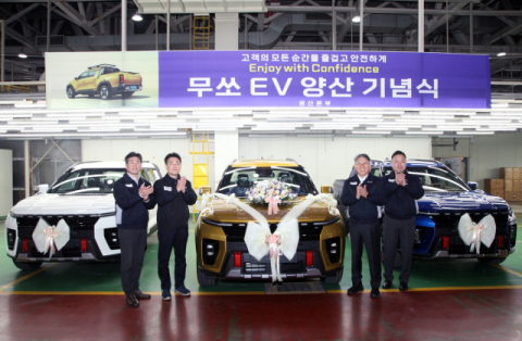 KGM, 국내 최초 전기 픽업 '무쏘 EV' 양산 돌입