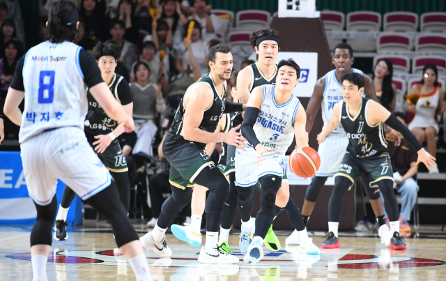 대구 한국가스공사 페가수스와 창원 LG 세이커스의 23일 경기 모습. KBL 제공