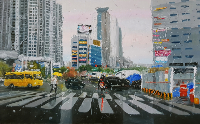 송진현, 비 오는 날, 116.8x72.7cm, oil on canvas, 2019