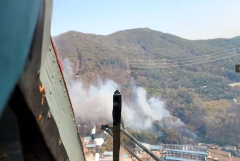 경주 안강 산불 발생, 사유림 0.6ha 태워