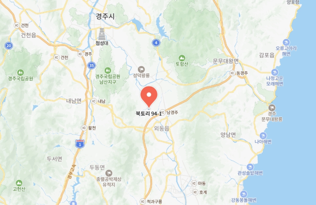 경북 경주시 외동읍 북토리 94-1 위치. 네이버 지도