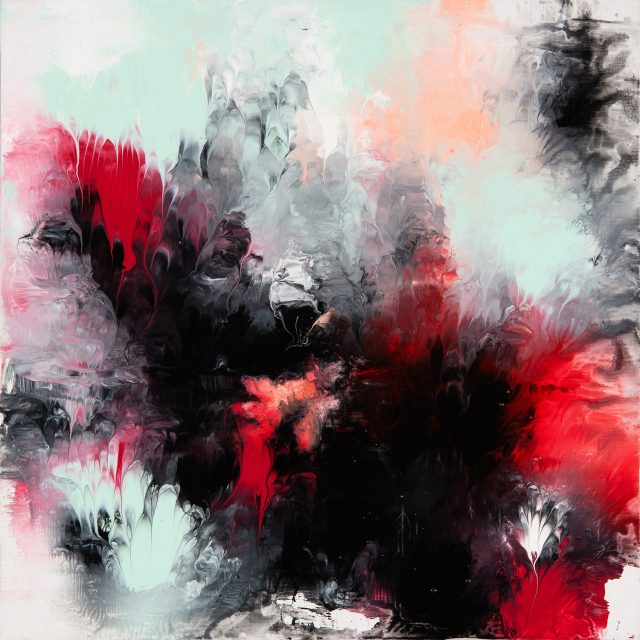 박성희, 순간의 흐름 머무는 흔적, Mixed media on Canvas, 45.5x45cm