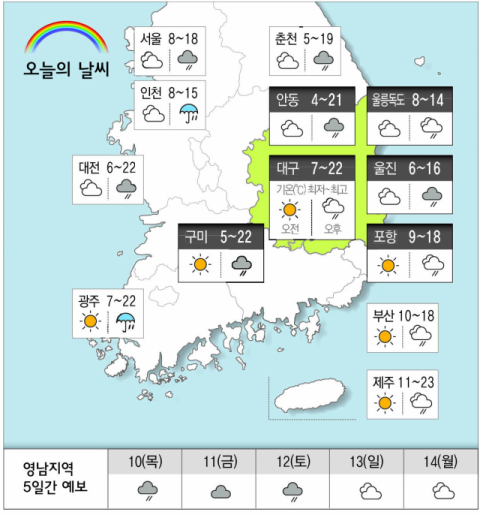 [날씨] 4월 9일(수) 