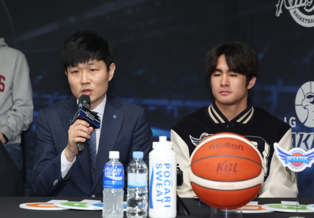 강혁 대구 한국가스공사 페가수스 감독이 10일 서울 KBL 센터에서 열린 2024-2025 프로농구 플레이오프 미디어데이