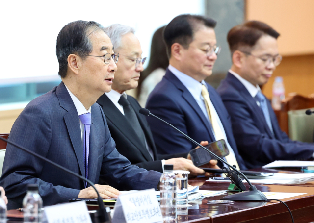 한덕수 대통령 권한대행 국무총리가 17일 정부서울청사에서 제6차 2025년 아시아태평양경제협력체(APEC) 정상회의 준비위원회를 하고 있다. 연합뉴스