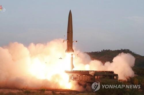북한 탄도미사일 발사 장면(2019년 7월) .연합뉴스
