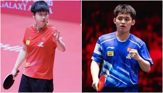 탁구 여자부 세계랭킹 1위 쑨잉사(왼쪽) 남자부 세계랭킹 1위 린스둥. ITTF 홈피/쑨잉사 인스타그램.