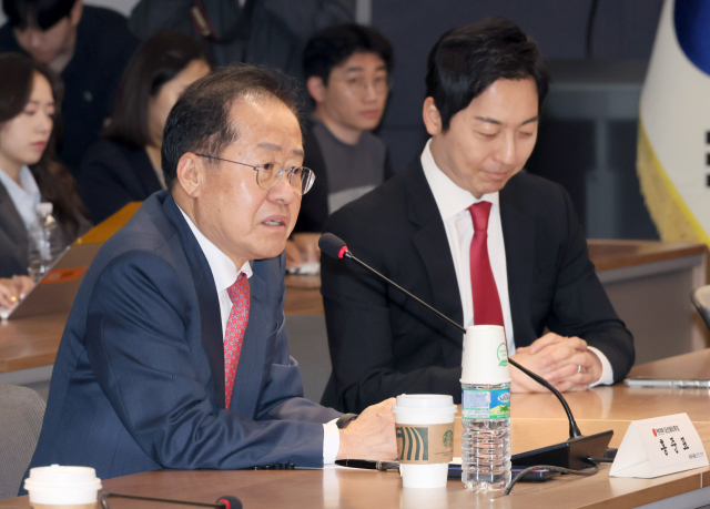 국민의힘 홍준표 대선 경선 후보가 22일 서울 용산구 대한의사협회에서 열린 간담회에서 발언하고 있다. 연합뉴스