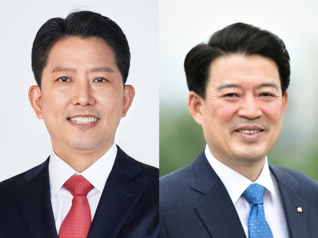 김장호(왼쪽) 구미시장과 윤재호 경북(구미)상공회의소 회장.