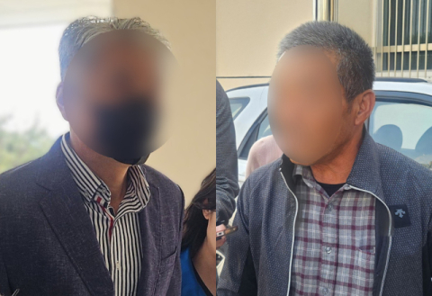 경북 산불 피의자 2명, 법원 출석…성묘객 '묵묵부답' 과수원 임차인 