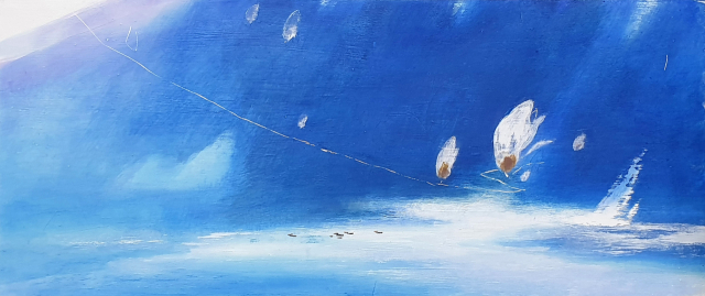 강상택, 비상-경(境), 73x30cm, 한지에 아크릴