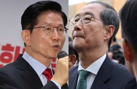 김문수, 한덕수. 연합뉴스
