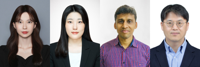 각 논문의 주저자와 연구 책임교수. 왼쪽부터 정소진, 권신영, 칼루술링감, 심준호 교수. 대구대 제공