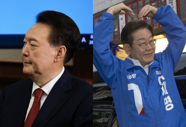 윤석열 전 대통령, 이재명 더불어민주당 대선 후보. 연합뉴스
