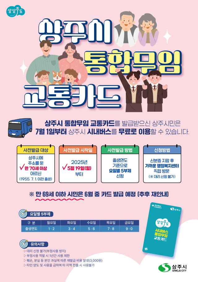 상주 시내버스 무료화 시행 홍보 포스터. 상주시 제공