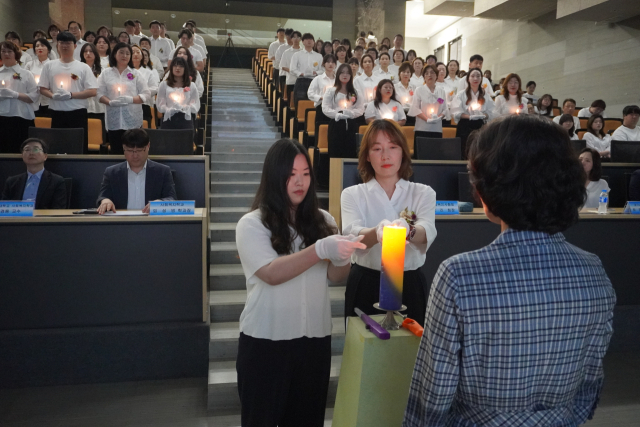 지난 17일 대구보건대학교 연마관 국제회의실에서 사회복지학과 2학년 95명이