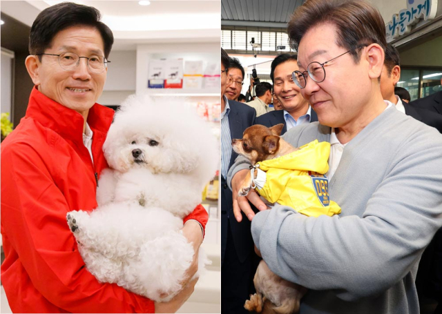국민의힘 김문수 대선 후보가 13일 대구의 반려동물 전문 병원인 
