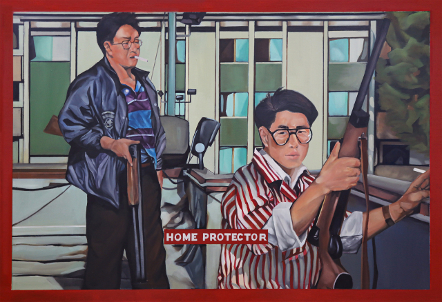 김준성, HOME PROTECTOR, oil on canvas, 80.0cm x 116.5cm, 2025.