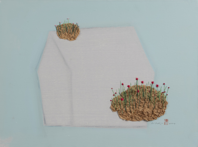 훈나, Home&House 엄마의 텃밭-빛이 이끄는 곳, mixed media on canvas, 2024