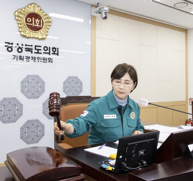 이선희 경북도의회 기획경제위원장이 의사봉을 두드리는 모습. 경북도의회 제공