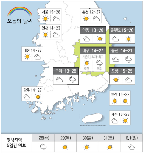 [날씨] 5월 27일(화) 