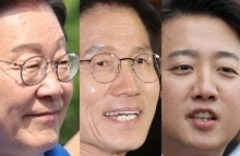 이재명 더불어민주당 대선 후보, 김문수 국민의힘 대선 후보, 이준석 개혁신당 대선 후보. 연합뉴스