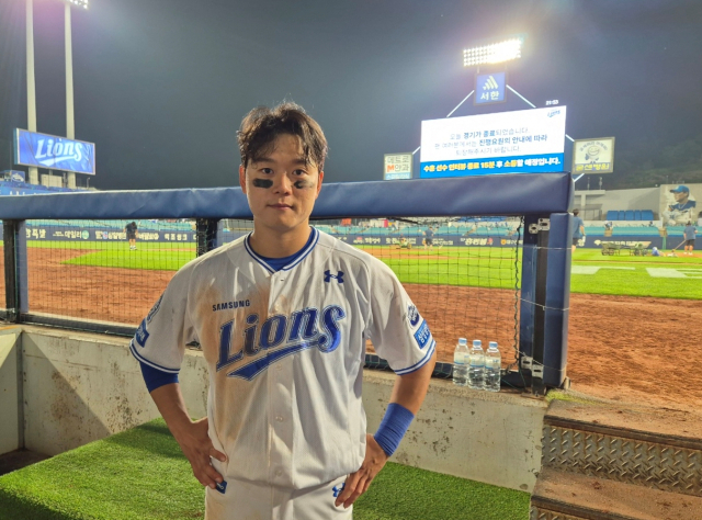 삼성 라이온즈의 박승규. 27일 대구에서 열린 롯데 자이언츠와의 경기 후 인터뷰에 응했다. 채정민 기자