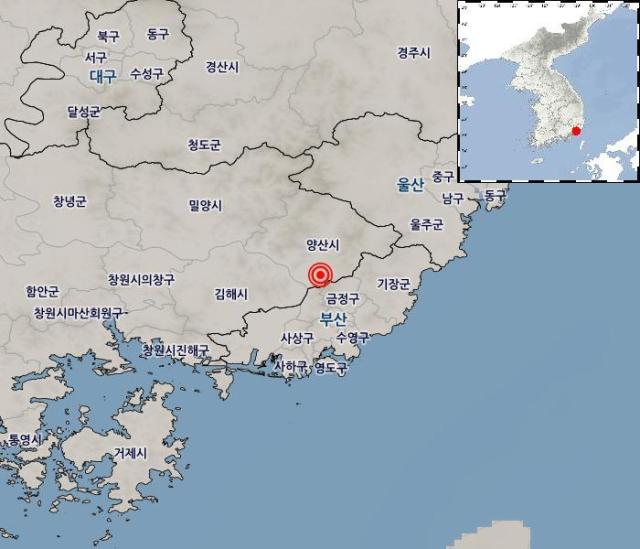 2일 새벽 부산 바로 위 양산서 지진 2차례