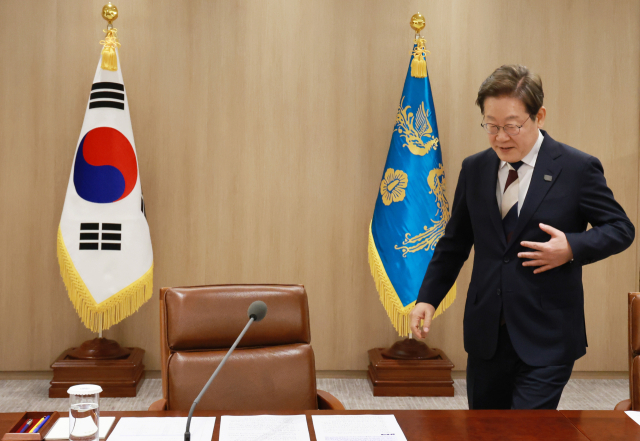 이재명 대통령이 4일 서울 용산 대통령실 청사에서 열린 