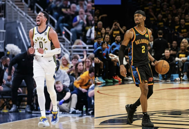 NBA 인디애나 페이서스의 타이리스 할리버튼과 오클라호마시티 선더의 셰이 길저스-알렉산더(왼쪽부터). 할리버튼, 길저스-알렉산더 SNS 제공