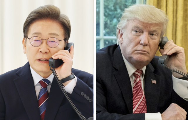 전화통화하는 이재명 대통령과 트럼프 미국 대통령. 연합뉴스