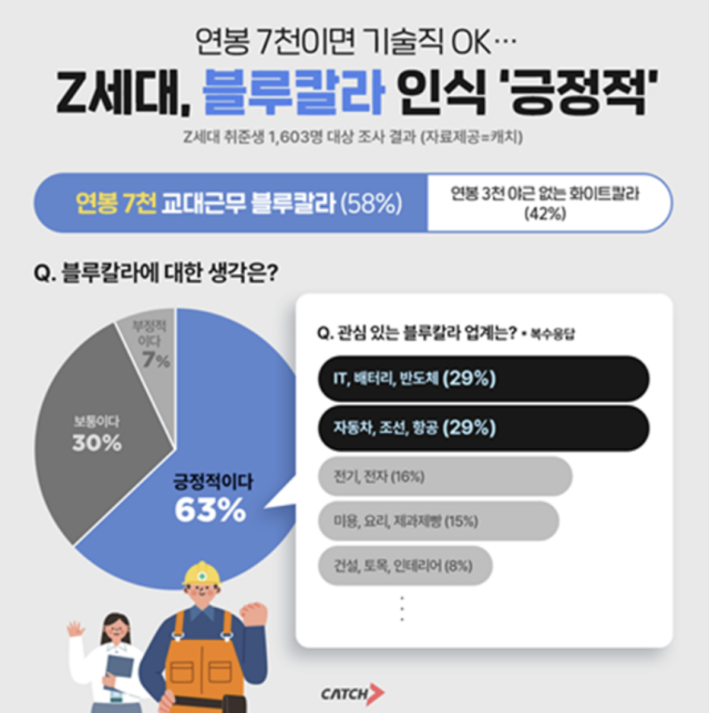 Z세대의 블루칼라에 대한 인식. 진학사 캐치