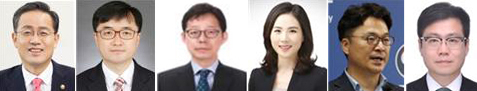 대통령실은 10일 이재명 대통령이 기획재정부 1차관에 이형일 통계청장(왼쪽부터), 기획재정부 2차관에 임기근 조달청장, 외교부 1차관에 박윤주 주아세안대표국 공사, 외교부 2차관에 김진아 한국외국어대학교 교수, 산업통상자원부 1차관에 문신학 산업통상자원부 대변인, 통상교섭본부장에 여한구 피터슨국제경제연구소 선임위원을 임명했다고 밝혔다. 연합뉴스