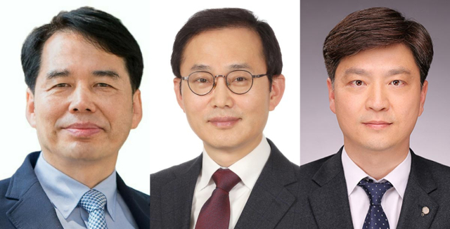 (왼쪽부터) 정성화 경북대 기초학문융합연구원장, 한동석 경북대 첨단기술융합연구원장, 김상현 경북대 바이오융합연구원장.