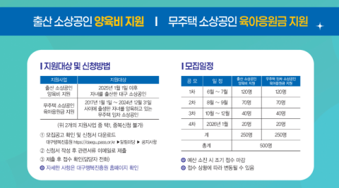 대구행복진흥원, 올해 출산 소상공인 가구당 250만원