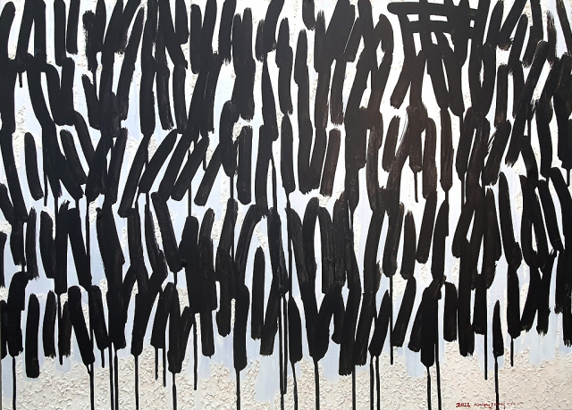 권정호, 선으로부터, acrylic on canvas, 1998