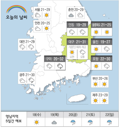 [날씨] 6월 17일(화) 