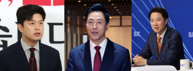 김용태 국민의힘 비상대책위원장, 오세훈 서울시장, 이준석 개혁신당 의원. 연합뉴스